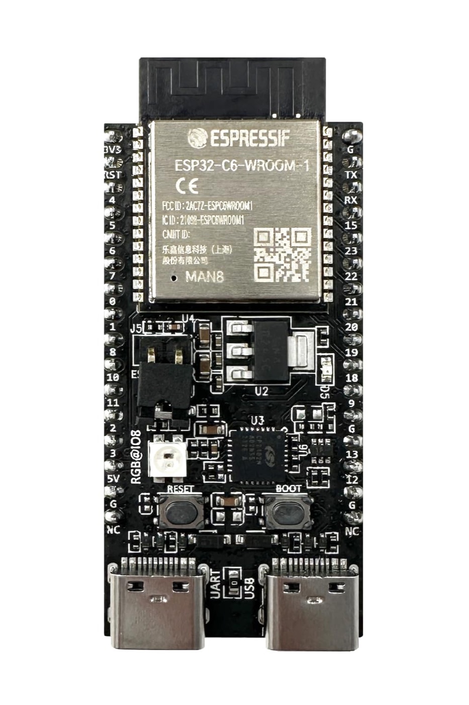 An ESP32-C6 development board