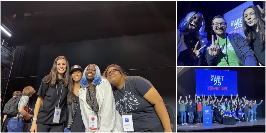 Lilly with friends on stage at Swift Connection 2025 in Paris